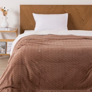Frazada Nevada Flannel Jqd 1.5 Plazas / Nude - Mashini
