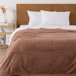 Frazada Nevada Flannel Jqd 2 Plazas / Nude - Mashini