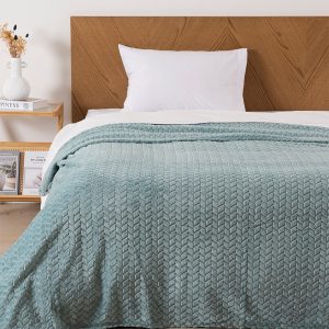 Frazada Nevada Flannel Jqd 1.5 Plazas / Celeste - Mashini