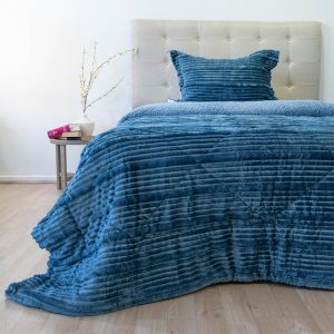 Cubrecama Cotelonni Sherpa 1.5 Plazas / Azul - Doral