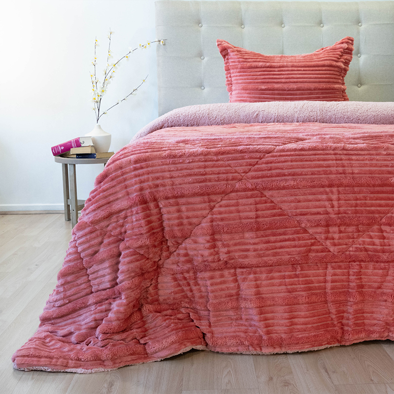 Cubrecama Cotelonni Sherpa 1.5 Plazas / Coral - Doral