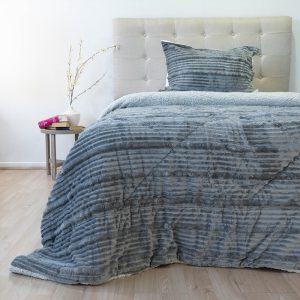 Cubrecama Cotelonni Sherpa 1.5 Plazas / Gris - Doral