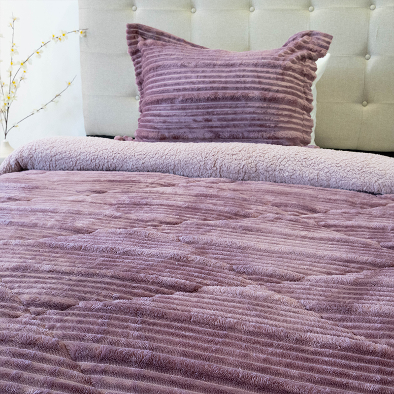 Cubrecama Cotelonni Sherpa 1.5 Plazas / Rosa Viejo - Doral - Imagen 3