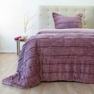 Cubrecama Cotelonni Sherpa 1.5 Plazas / Rosa Viejo - Doral