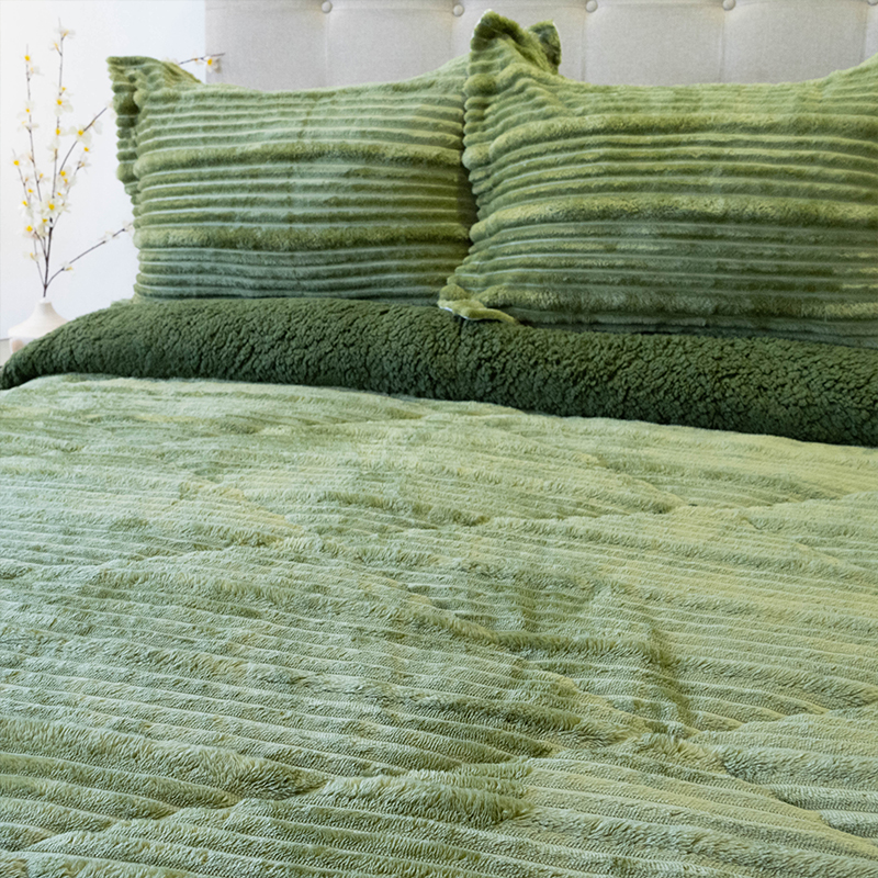 Cubrecama Cotelonni Sherpa 2 Plazas / Verde - Doral - Imagen 3