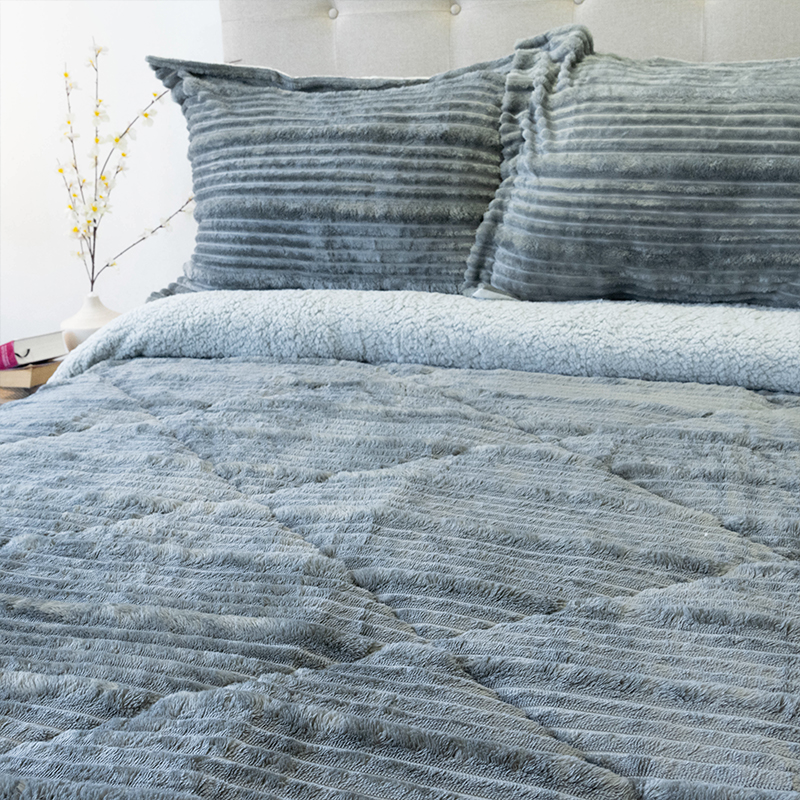 Cubrecama Cotelonni Sherpa 2.5 Plazas / Gris - Doral - Imagen 3