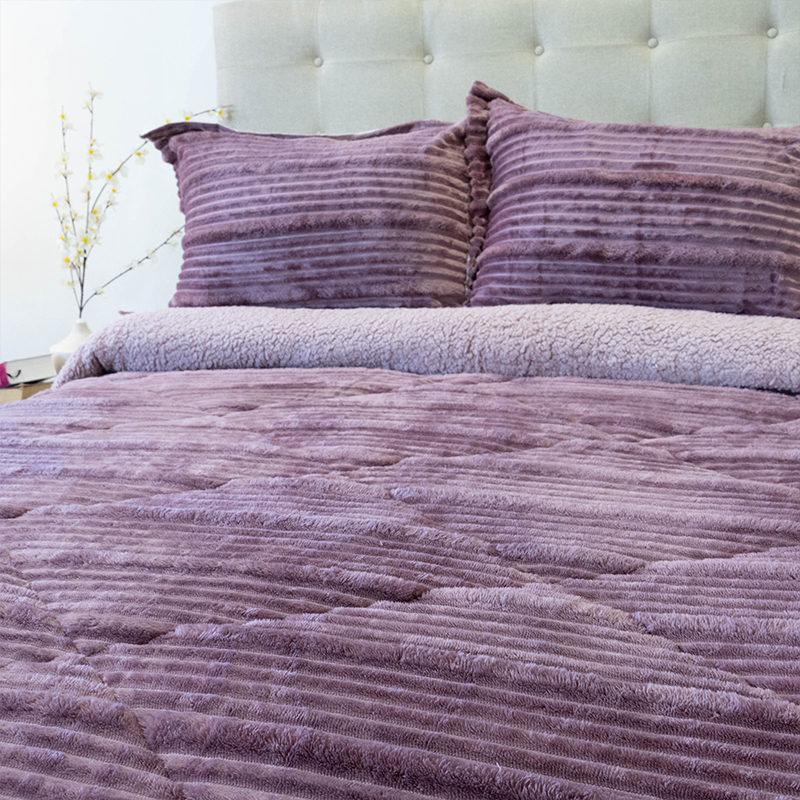 Cubrecama Cotelonni Sherpa 2.5 Plazas / Rosa Viejo - Doral - Imagen 3