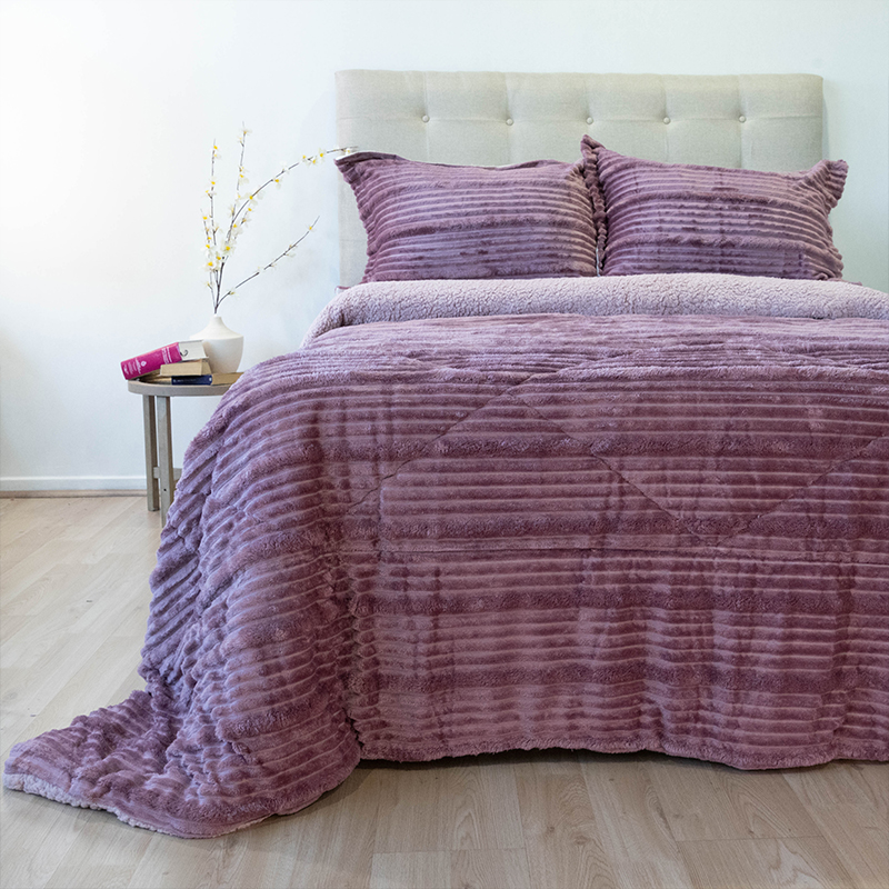 Cubrecama Cotelonni Sherpa 2.5 Plazas / Rosa Viejo - Doral