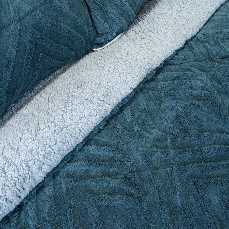 Cubrecama Sherpa Jacquard Deluxe 1.5 Plazas / Azul - Doral - Imagen 5