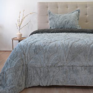 Cubrecama Sherpa Jacquard Deluxe 1.5 Plazas / Gris - Doral
