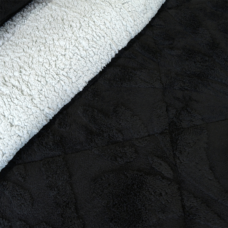 Cubrecama Sherpa Jacquard Deluxe 1.5 Plazas / Negro - Doral - Imagen 2
