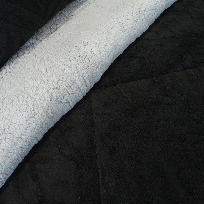 Cubrecama Sherpa Jacquard Deluxe 1.5 Plazas / Negro - Doral - Imagen 5