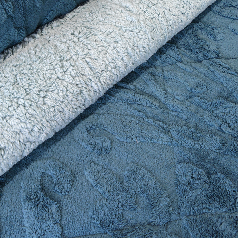 Cubrecama Sherpa Jacquard Deluxe 2.5 Plazas / Azul - Doral - Imagen 2