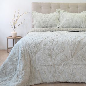 Cubrecama Sherpa Jacquard Deluxe 3 Plazas / Beige - Doral