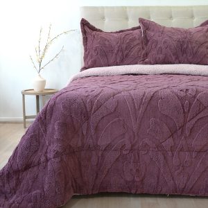 Cubrecama Sherpa Jacquard Deluxe 3 Plazas / Obispo - Doral