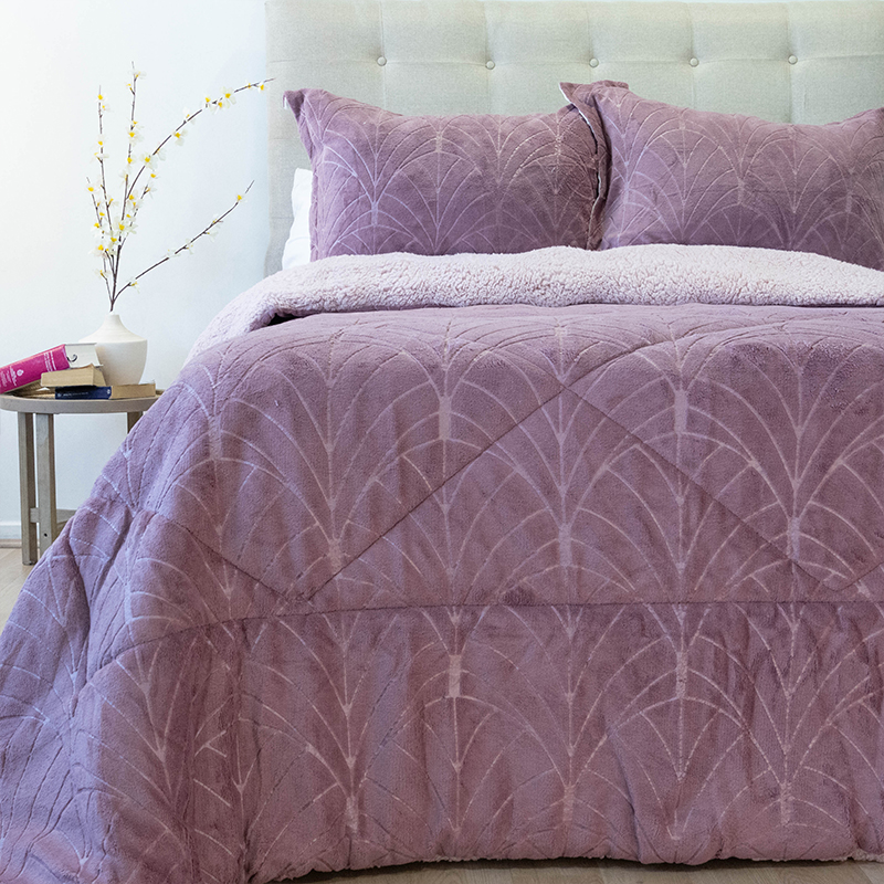 Cubrecama Outboss Deluxe Sherpa 2.5 Plazas / Rosa Viejo - Doral