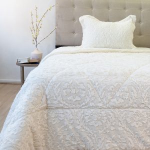 Cubrecama Plush Deluxe Sherpa 1.5 Plazas / Blanco - Doral