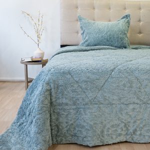Cubrecama Plush Deluxe Sherpa 1.5 Plazas / Menta - Doral