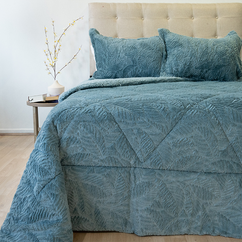 Cubrecama Plush Deluxe Sherpa 2 Plazas / Celeste - Doral - Imagen 4