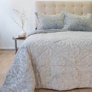 Cubrecama Plush Deluxe Sherpa 2.5 Plazas / Gris - Doral