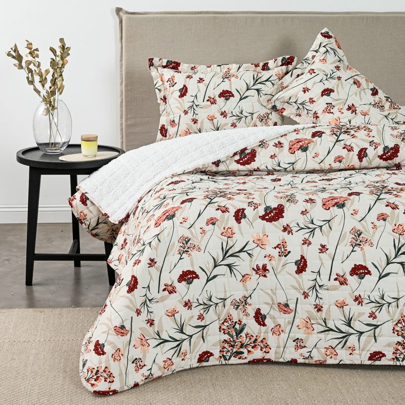 Quilt Estampado con Sherpa 2.5 Plazas / Ema - American Family