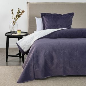 Quilt Velvet con Sherpa 1.5 Plazas / Malva - American Family