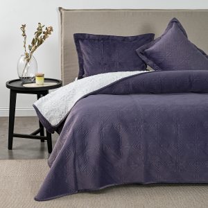 Quilt Velvet con Sherpa 2 Plazas / Malva- American Family