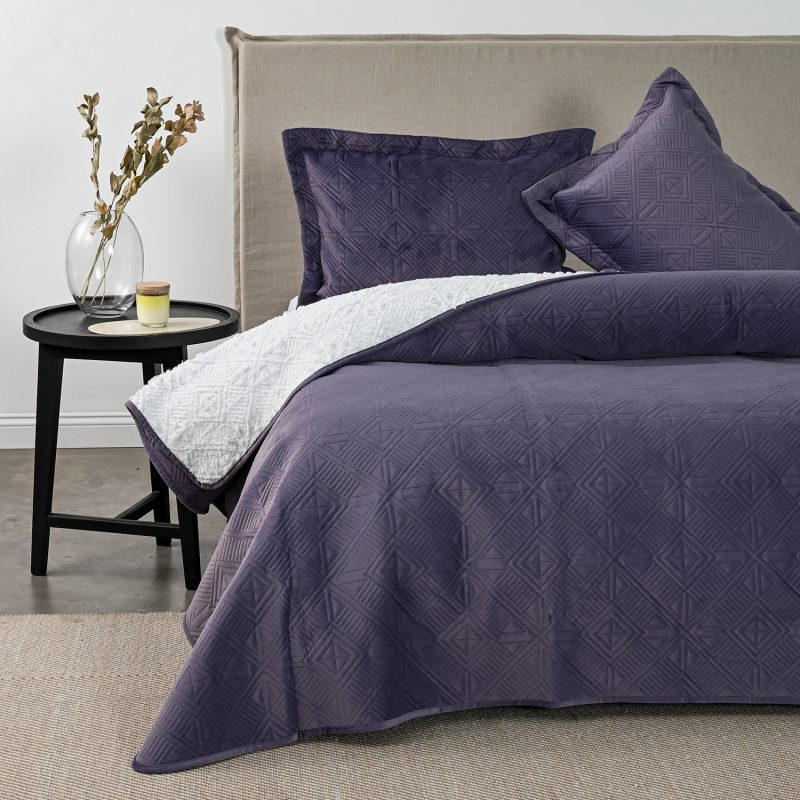 Quilt Velvet con Sherpa 2 Plazas / Malva- American Family