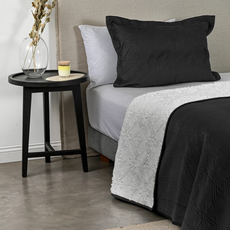 Quilt Velvet con Sherpa 1.5 Plazas / Grafito - American Family - Imagen 4