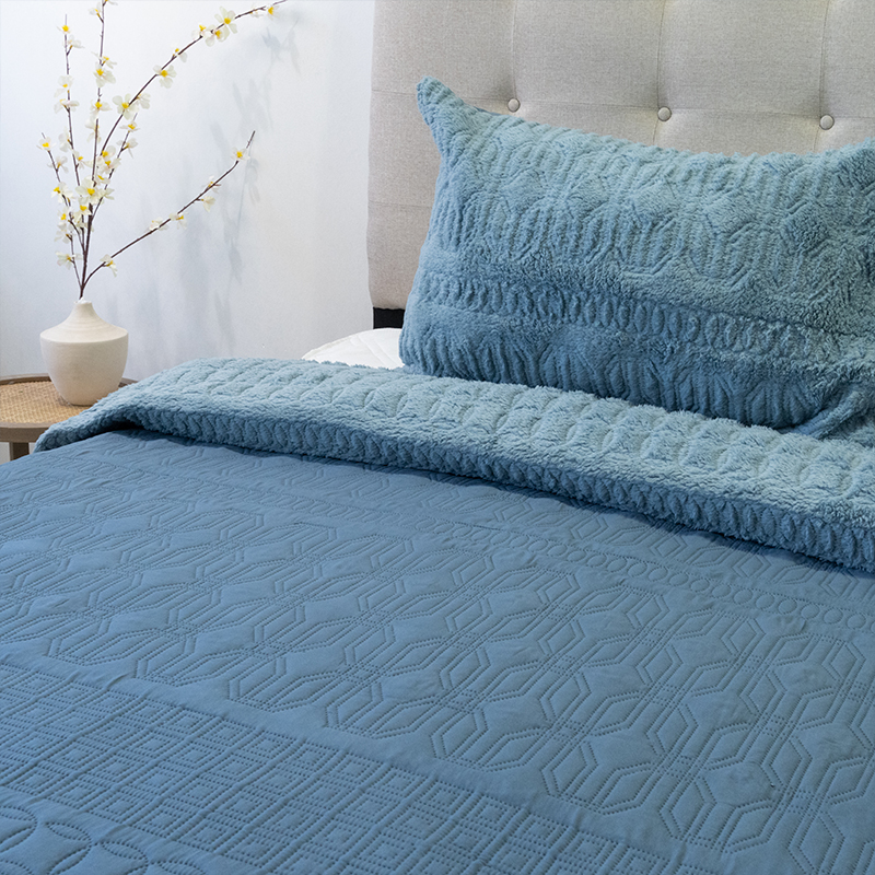 Quilt Hotpress Viena Con Sherpa 1.5 Plazas / Azul - Doral - Imagen 3