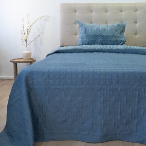 Quilt Hotpress Viena Con Sherpa 1.5 Plazas / Azul - Doral