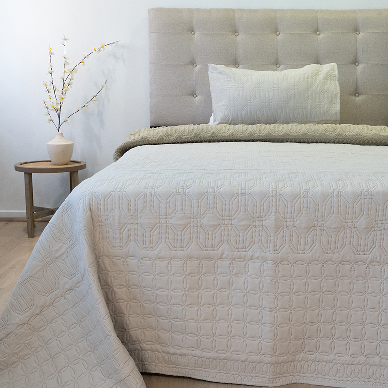 Quilt Hotpress Viena Con Sherpa 1.5 Plazas / Beige - Doral