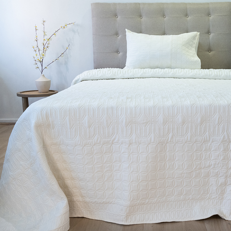 Quilt Hotpress Viena Con Sherpa 1.5 Plazas / Blanco - Doral