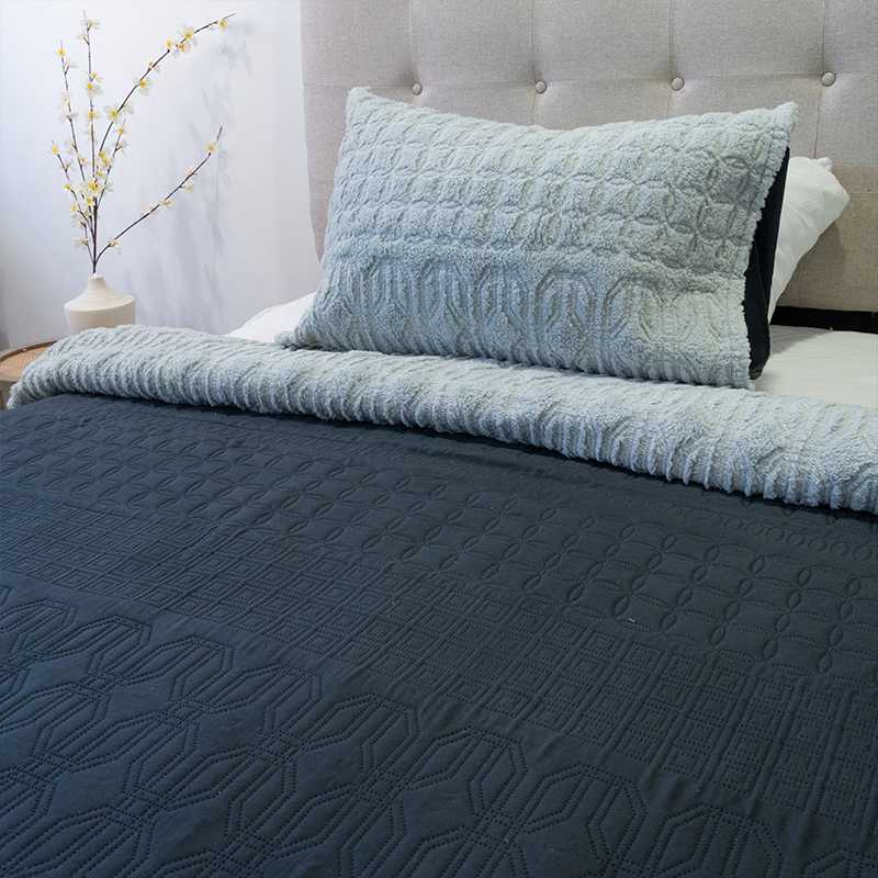 Quilt Hotpress Viena Con Sherpa 1.5 Plazas / Negro - Doral - Imagen 3