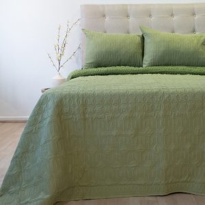 Quilt Hotpress Viena Con Sherpa 2 Plazas / Verde Oliva - Doral