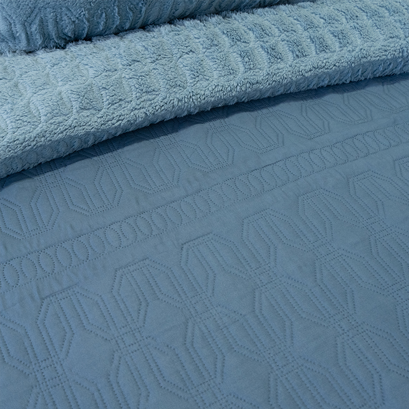 Quilt Hotpress Viena Con Sherpa 2.5 Plazas / Azul - Doral - Imagen 2