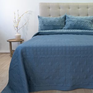 Quilt Hotpress Viena Con Sherpa 2.5 Plazas / Azul - Doral