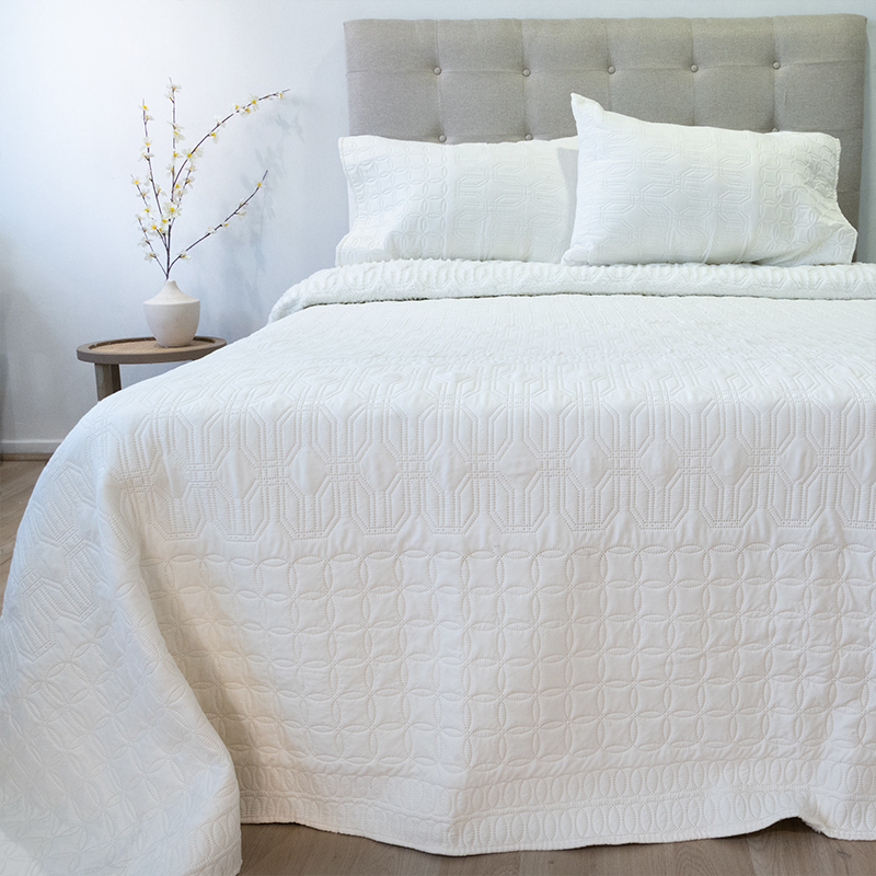 Quilt Hotpress Viena Con Sherpa 2.5 Plazas / Blanco - Doral