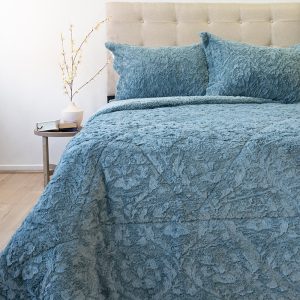 Cubrecama Plush Deluxe Sherpa 2.5 Plazas / Celeste - Doral