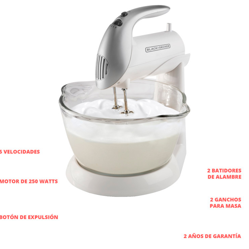 Batidora Con Pedestal Blanco MX900-CL - Black&Decker - Imagen 4