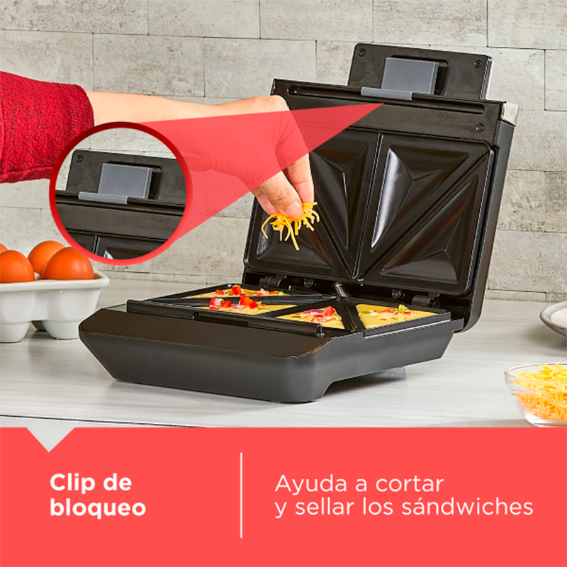 Sandwichera Easy Clean Slice Black SM602F-1BDCL - Black+Decker - Imagen 4