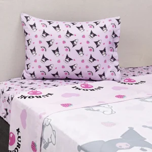 Juego Sábana Microfibra Single / Kuromi Frutillas - Mashini
