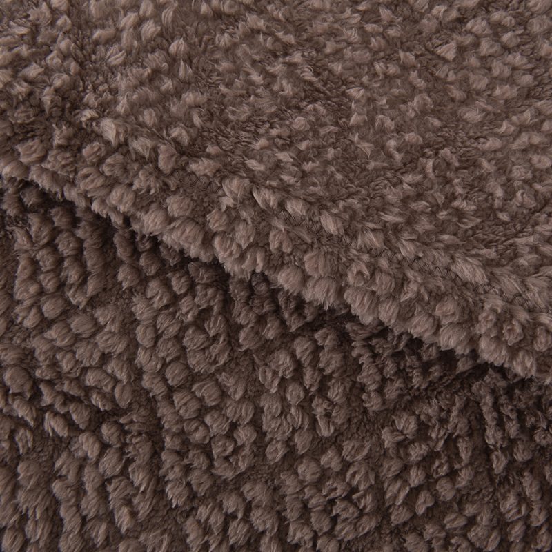 Frazada Atlantic Sherpa Jacquard 2 Plazas / Taupe - Mashini - Imagen 2