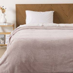 Frazada Pop Corn Sherpa Jacquard 1.5 Plazas / Rosa - Mashini