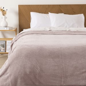 Frazada Pop Corn Sherpa Jacquard King / Rosa - Mashini