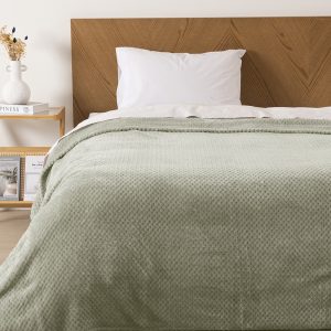 Frazada Pop Corn Sherpa Jacquard 1.5 Plazas / Gris - Mashini