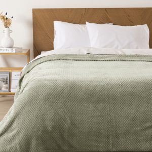 Frazada Pop Corn Sherpa Jacquard King / Gris - Mashini