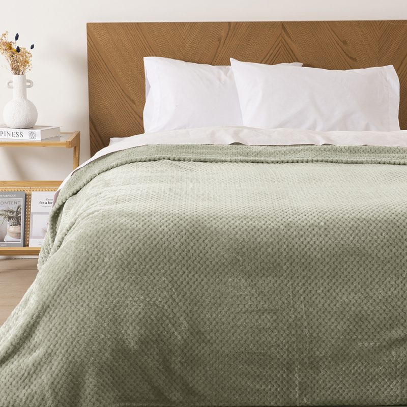 Frazada Pop Corn Sherpa Jacquard King / Gris - Mashini