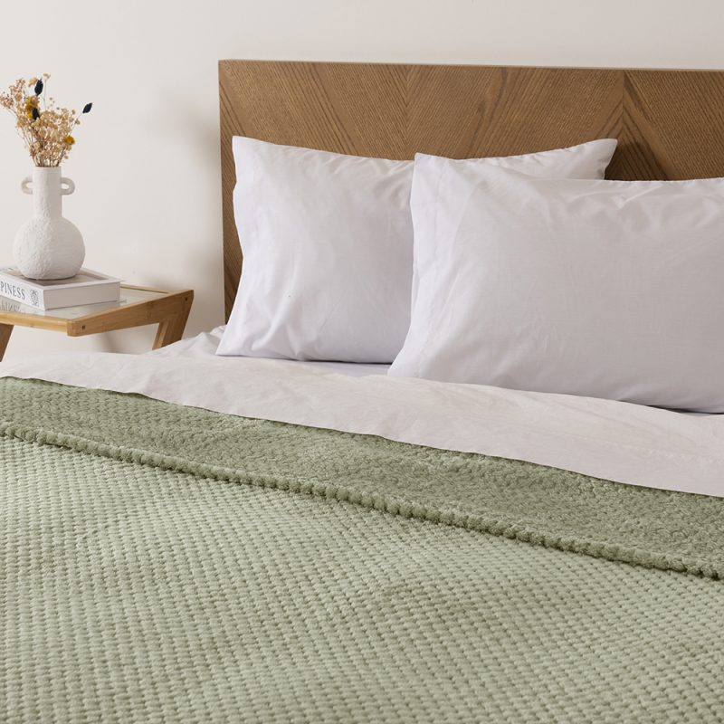 Frazada Pop Corn Sherpa Jacquard King / Gris - Mashini - Imagen 3