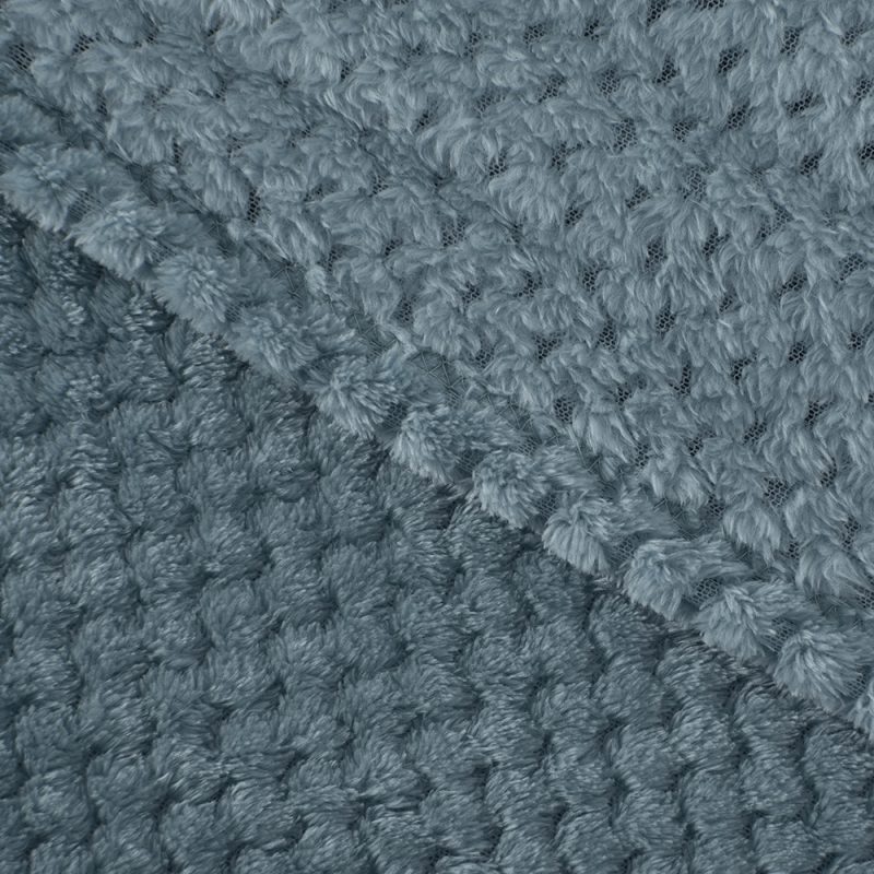 Frazada Pop Corn Sherpa Jacquard 1.5 Plazas / Celeste - Mashini - Imagen 2